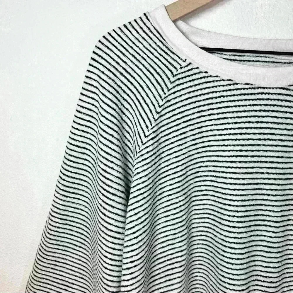 Madewell Women’s Terry Raglan Sweatshirt in Stripe Size Medium - Picture 5 of 13